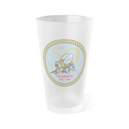 Seabees 50th (U.S. Navy) Frosted Pint Glass 16oz Default Title - Go Mug Yourself