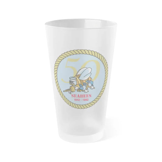 Seabees 50th (U.S. Navy) Frosted Pint Glass 16oz Default Title - Go Mug Yourself