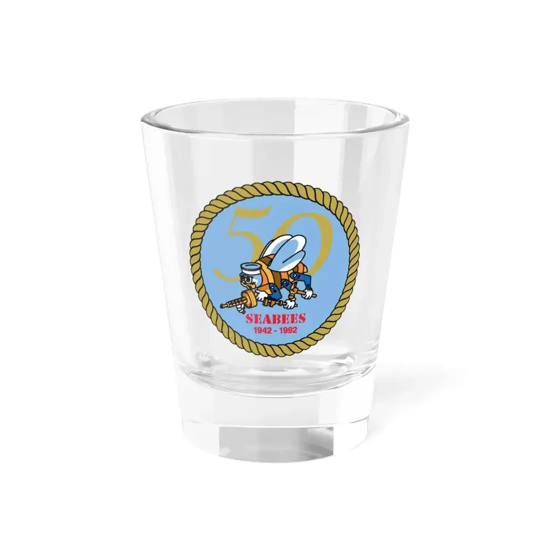 Seabees 50th (U.S. Navy) Shot Glass 1.5oz 1.5oz - Go Mug Yourself