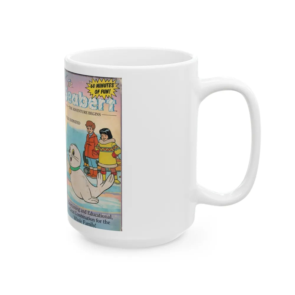 SEABERT THE ADVENTURE BEGINS (VHS COVER) - White Coffee Mug-Go Mug Yourself