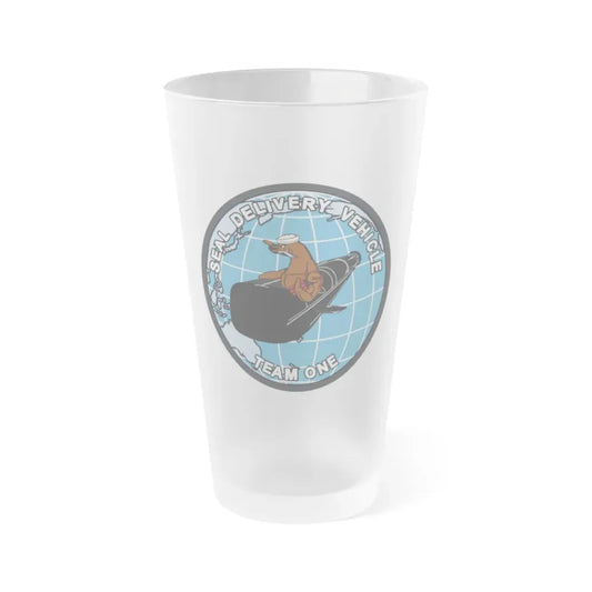 Seal Delivery Vehicle TEAM ONE (U.S. Navy) Frosted Pint Glass 16oz Default Title - Go Mug Yourself
