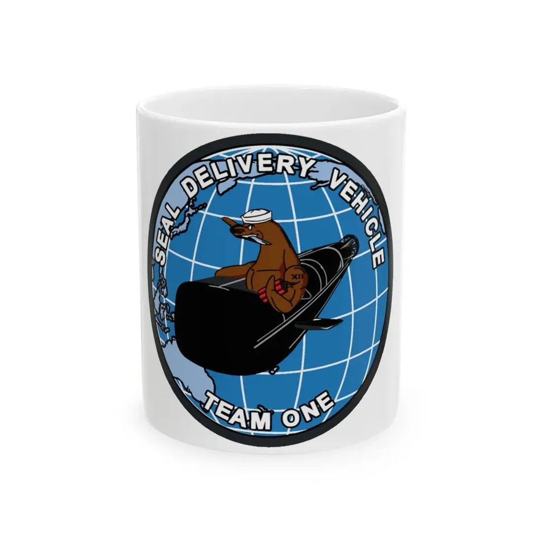 Seal Delivery Vehicle TEAM ONE (U.S. Navy) White Coffee Mug 11oz - Go Mug Yourself