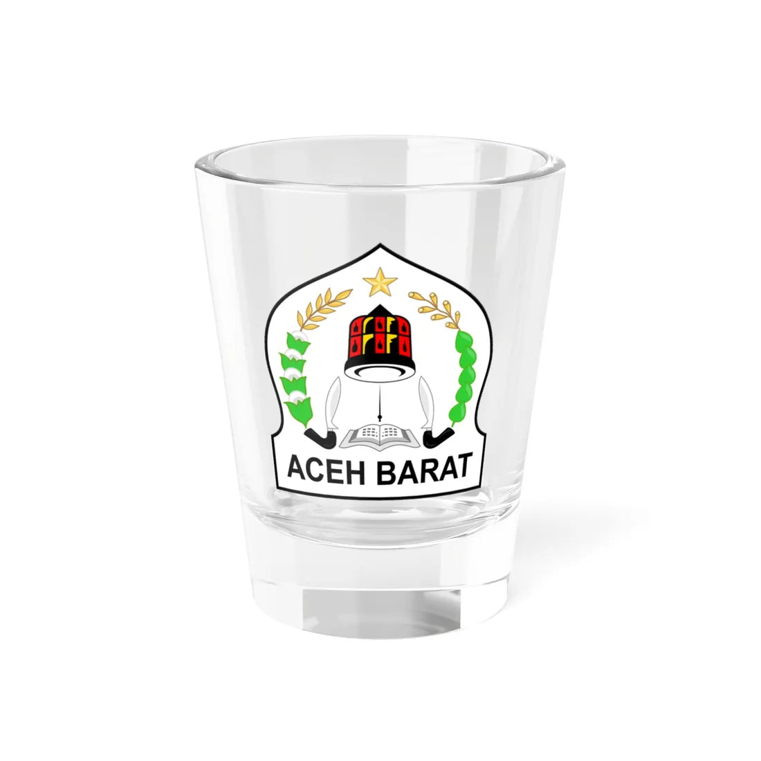 Seal of Aceh Barat Regency (Indonesia) (Coat of Arms) Shot Glass 1.5oz 1.5oz - Go Mug Yourself
