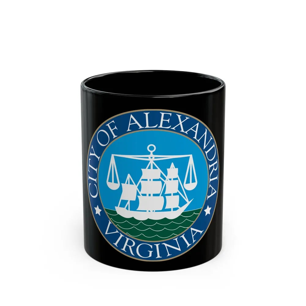 Seal of Alexandria Virginia - Black Coffee Mug-11oz-Go Mug Yourself