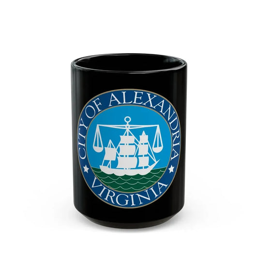 Seal of Alexandria Virginia - Black Coffee Mug 15oz - Go Mug Yourself