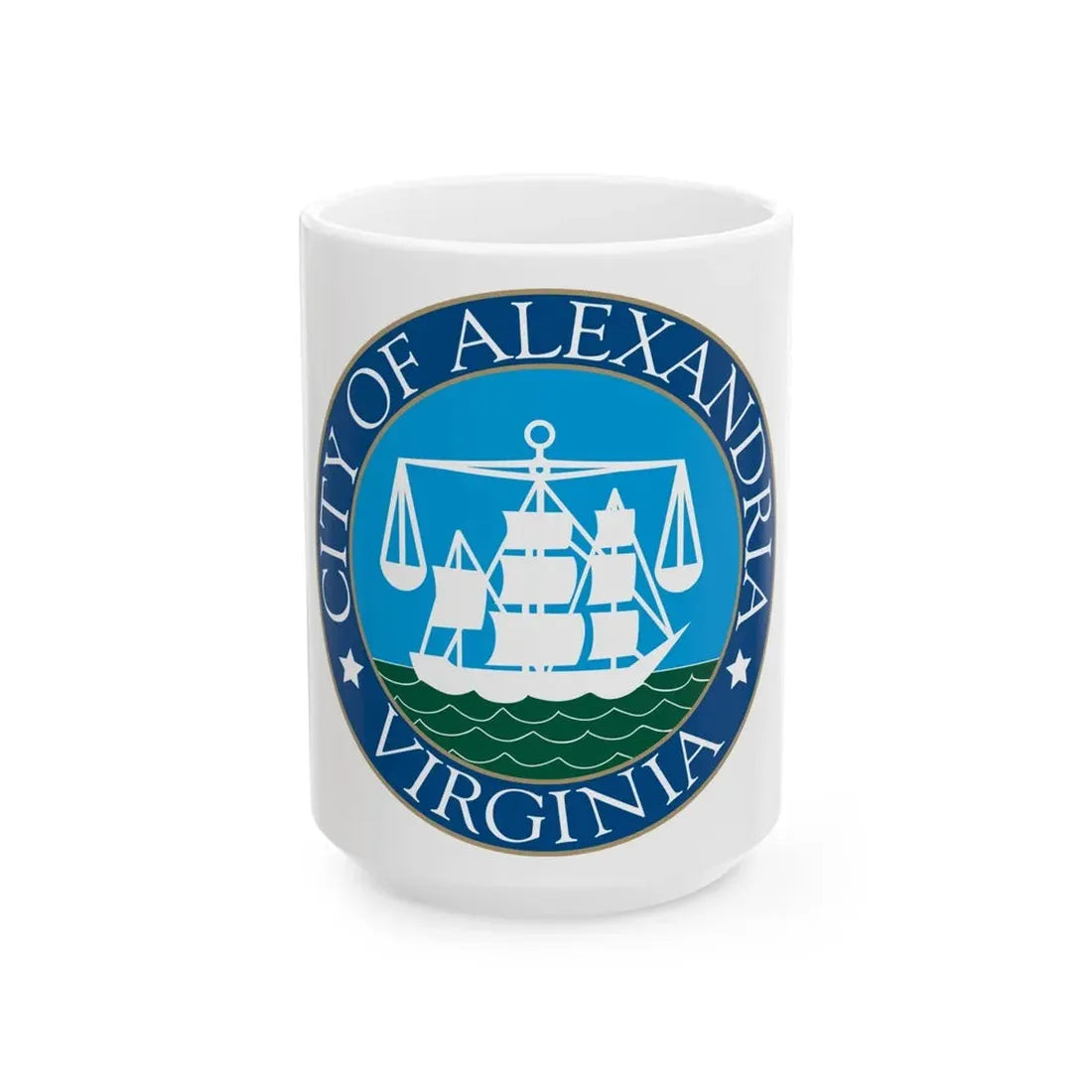 Seal of Alexandria Virginia - White Coffee Mug 15oz - Go Mug Yourself
