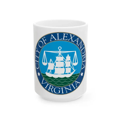 Seal of Alexandria Virginia - White Coffee Mug 15oz - Go Mug Yourself