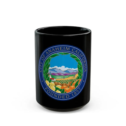 Seal of Anaheim California - Black Coffee Mug 15oz - Go Mug Yourself