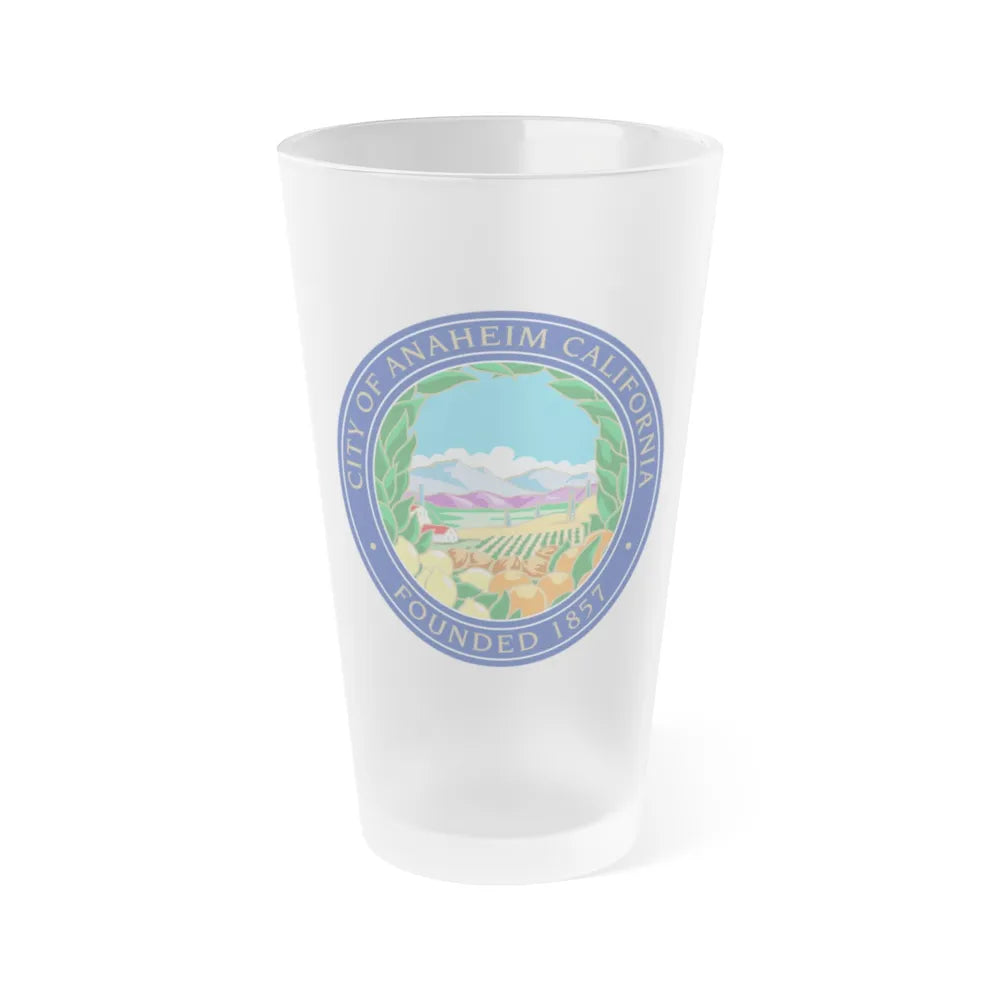 Seal of Anaheim California - Frosted Pint Glass 16oz-16oz-Frosted-Go Mug Yourself