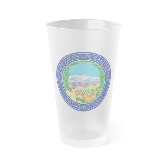 Seal of Anaheim California - Frosted Pint Glass 16oz-16oz-Frosted-Go Mug Yourself