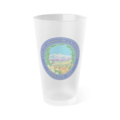 Seal of Anaheim California - Frosted Pint Glass 16oz 16oz Frosted - Go Mug Yourself