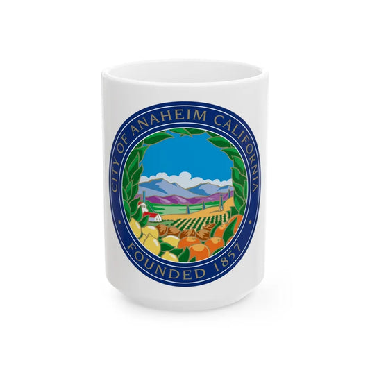 Seal of Anaheim California - White Coffee Mug-15oz-Go Mug Yourself