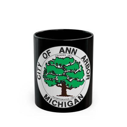 Seal of Ann Arbor Michigan - Black Coffee Mug-11oz-Go Mug Yourself