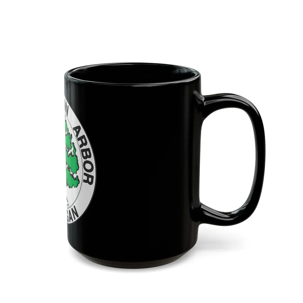 Seal of Ann Arbor Michigan - Black Coffee Mug-Go Mug Yourself