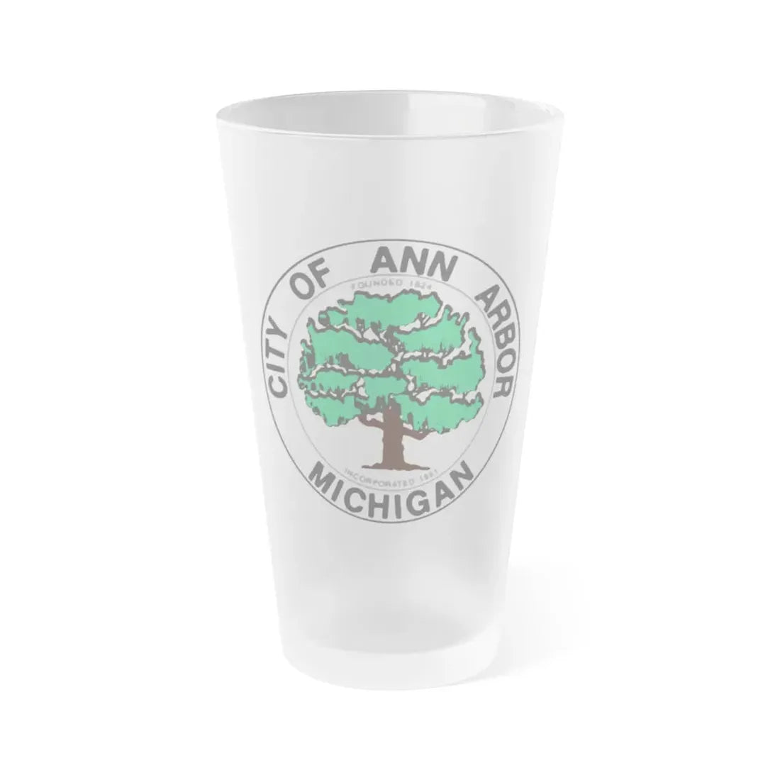 Seal of Ann Arbor Michigan - Frosted Pint Glass 16oz 16oz Frosted - Go Mug Yourself