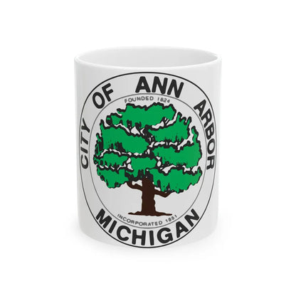 Seal of Ann Arbor Michigan - White Coffee Mug-11oz-Go Mug Yourself