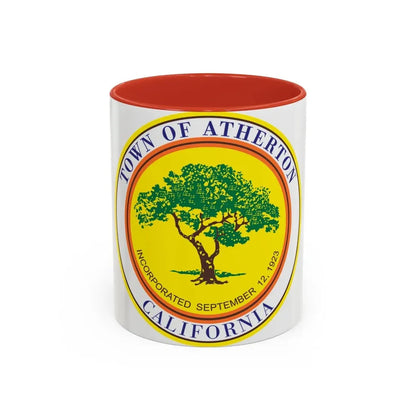 Seal of Atherton California - Accent Coffee Mug 11oz Red - Go Mug Yourself