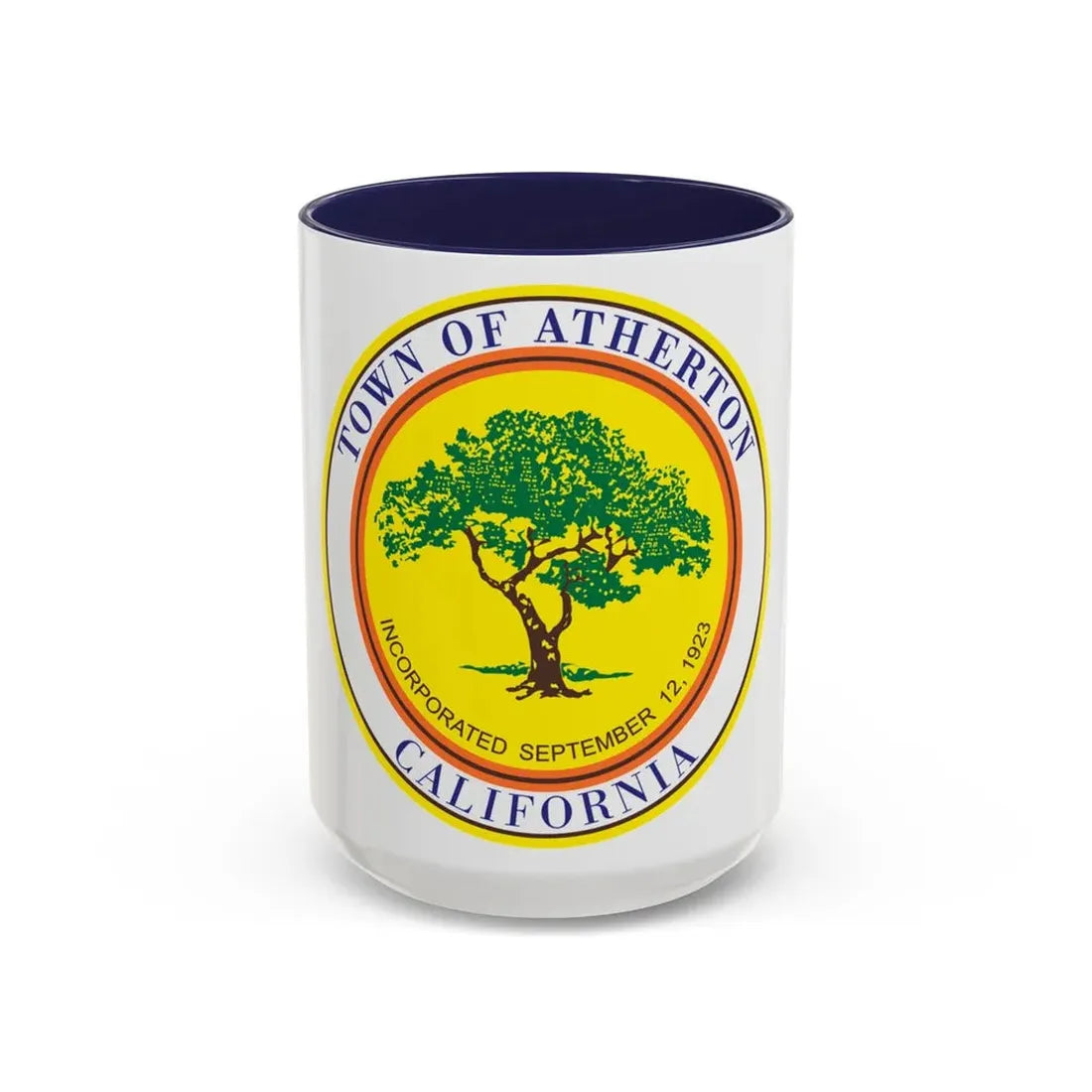 Seal of Atherton California - Accent Coffee Mug 15oz Navy - Go Mug Yourself