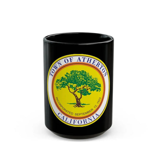 Seal of Atherton California - Black Coffee Mug 15oz - Go Mug Yourself