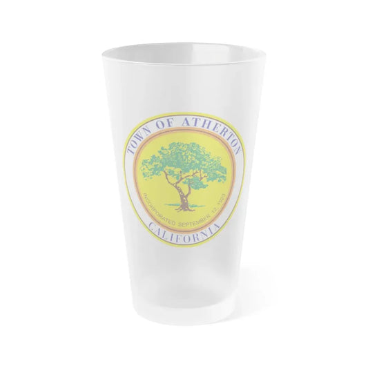 Seal of Atherton California - Frosted Pint Glass 16oz 16oz Frosted - Go Mug Yourself