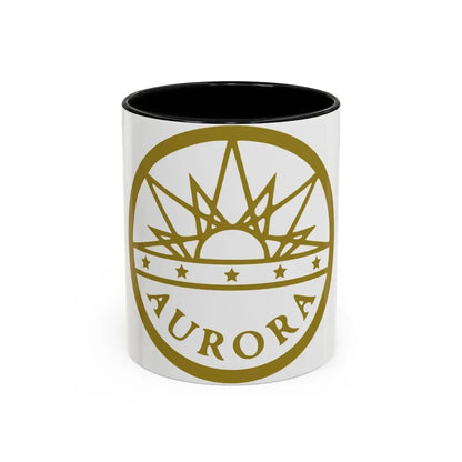 Seal of Aurora Colorado - Accent Coffee Mug 11oz Black - Go Mug Yourself