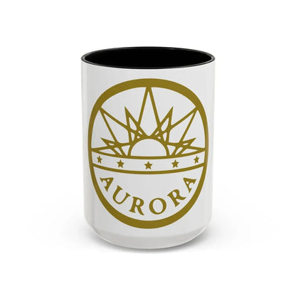 Seal of Aurora Colorado - Accent Coffee Mug 15oz Black - Go Mug Yourself