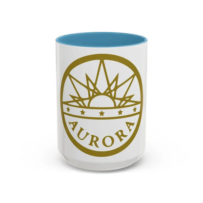 Seal of Aurora Colorado - Accent Coffee Mug 15oz Light Blue - Go Mug Yourself