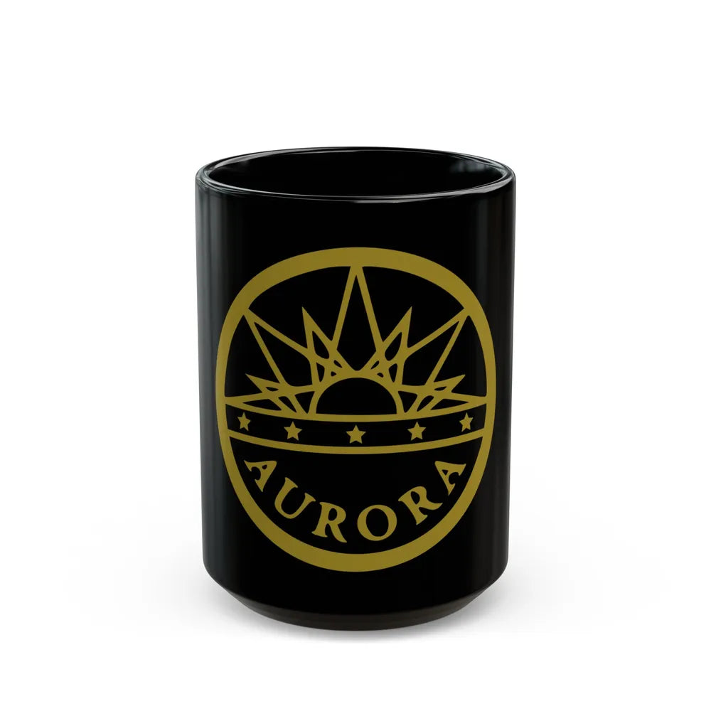 Seal of Aurora Colorado - Black Coffee Mug-15oz-Go Mug Yourself