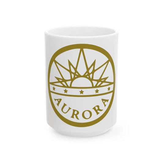 Seal of Aurora Colorado - White Coffee Mug-15oz-Go Mug Yourself