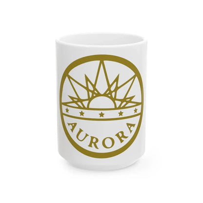 Seal of Aurora Colorado - White Coffee Mug 15oz - Go Mug Yourself
