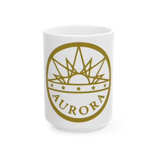 Seal of Aurora Colorado - White Coffee Mug 15oz - Go Mug Yourself