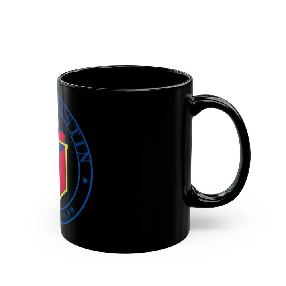 Seal of Austin TX - Black Coffee Mug-Go Mug Yourself