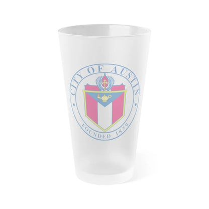 Seal of Austin TX - Frosted Pint Glass 16oz-16oz-Frosted-Go Mug Yourself