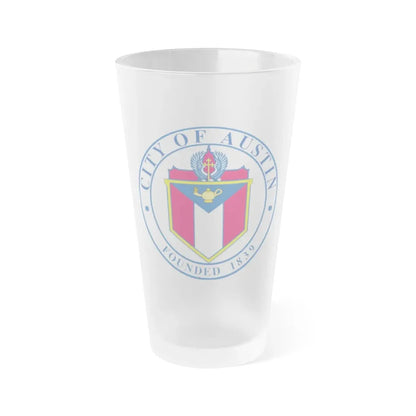 Seal of Austin TX - Frosted Pint Glass 16oz 16oz Frosted - Go Mug Yourself
