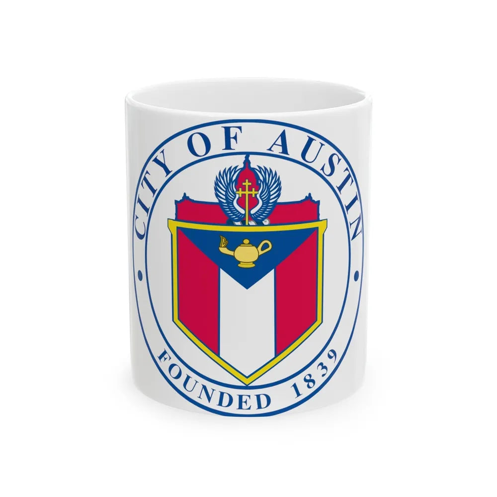 Seal of Austin TX - White Coffee Mug-11oz-Go Mug Yourself