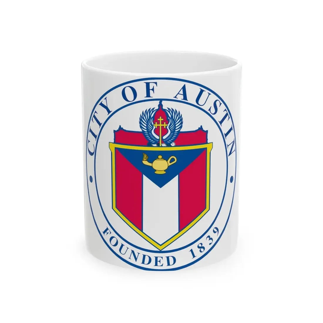 Seal of Austin TX - White Coffee Mug 11oz - Go Mug Yourself
