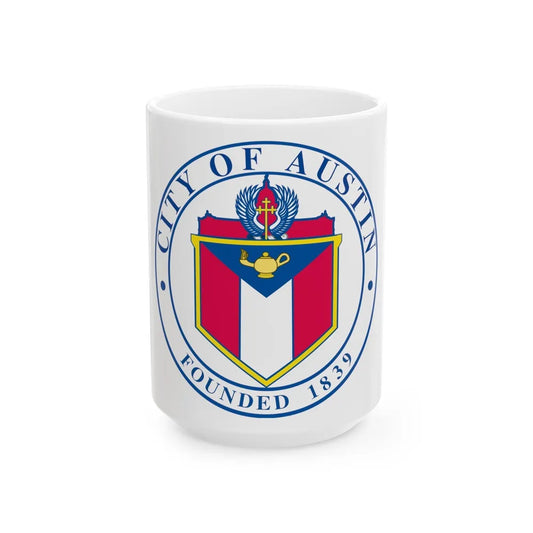 Seal of Austin TX - White Coffee Mug-15oz-Go Mug Yourself