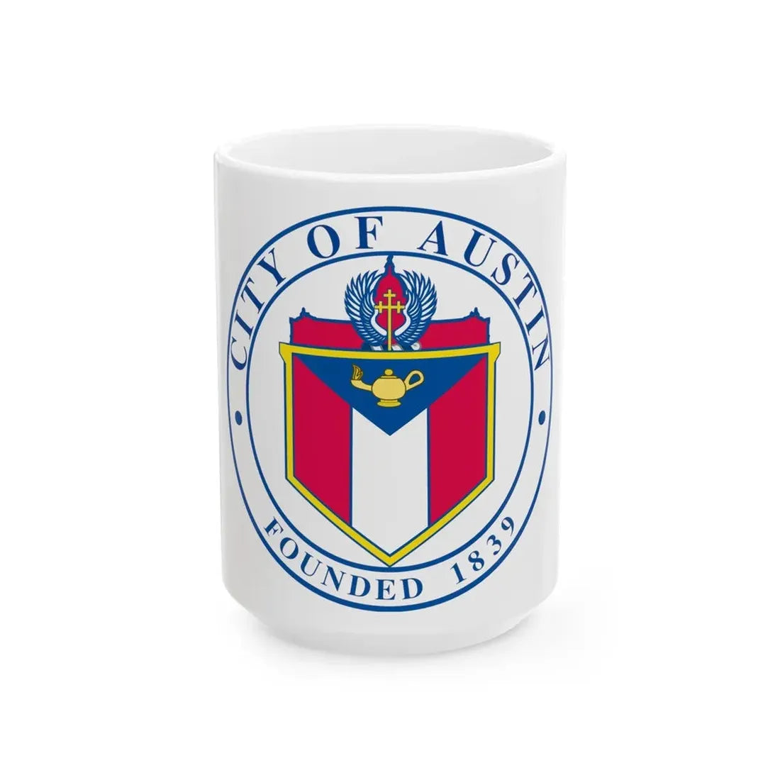 Seal of Austin TX - White Coffee Mug 15oz - Go Mug Yourself