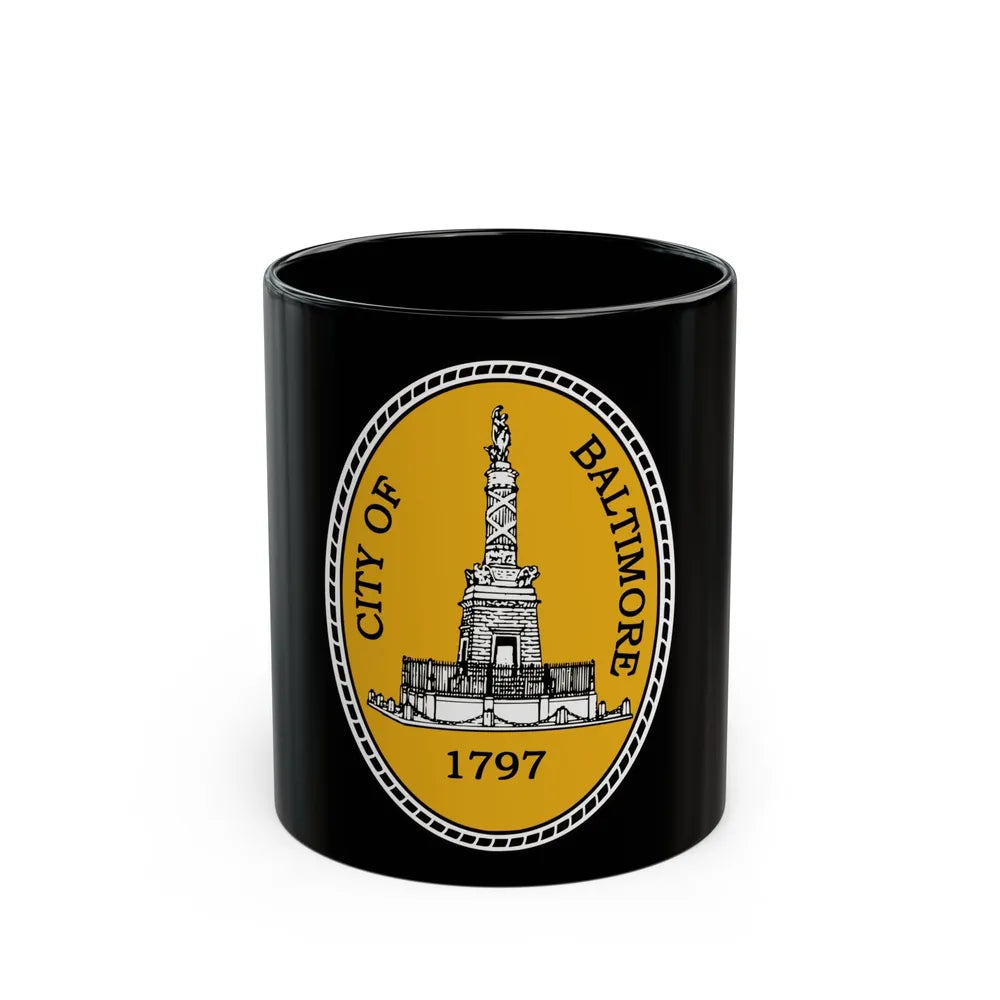 Seal of Baltimore Maryland - Black Coffee Mug-11oz-Go Mug Yourself