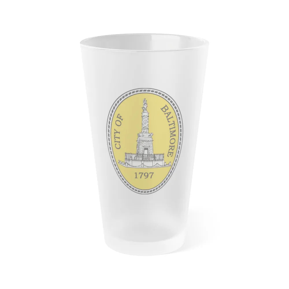 Seal of Baltimore Maryland - Frosted Pint Glass 16oz-16oz-Frosted-Go Mug Yourself