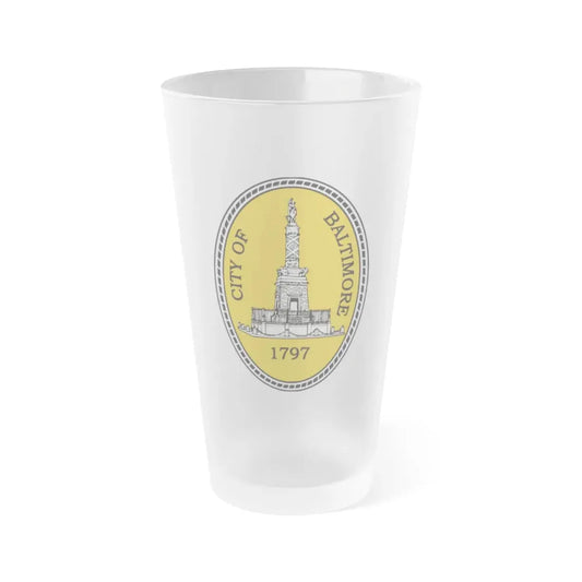 Seal of Baltimore Maryland - Frosted Pint Glass 16oz 16oz Frosted - Go Mug Yourself
