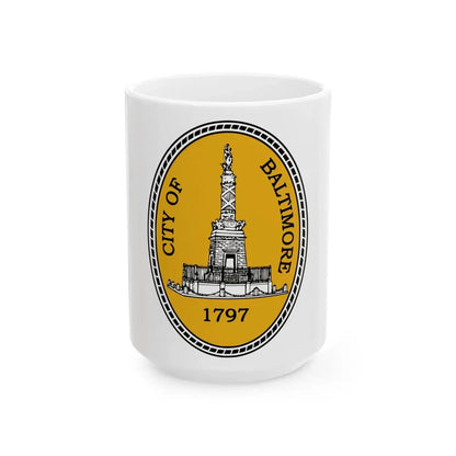 Seal of Baltimore Maryland - White Coffee Mug 15oz - Go Mug Yourself