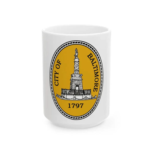Seal of Baltimore Maryland - White Coffee Mug 15oz - Go Mug Yourself