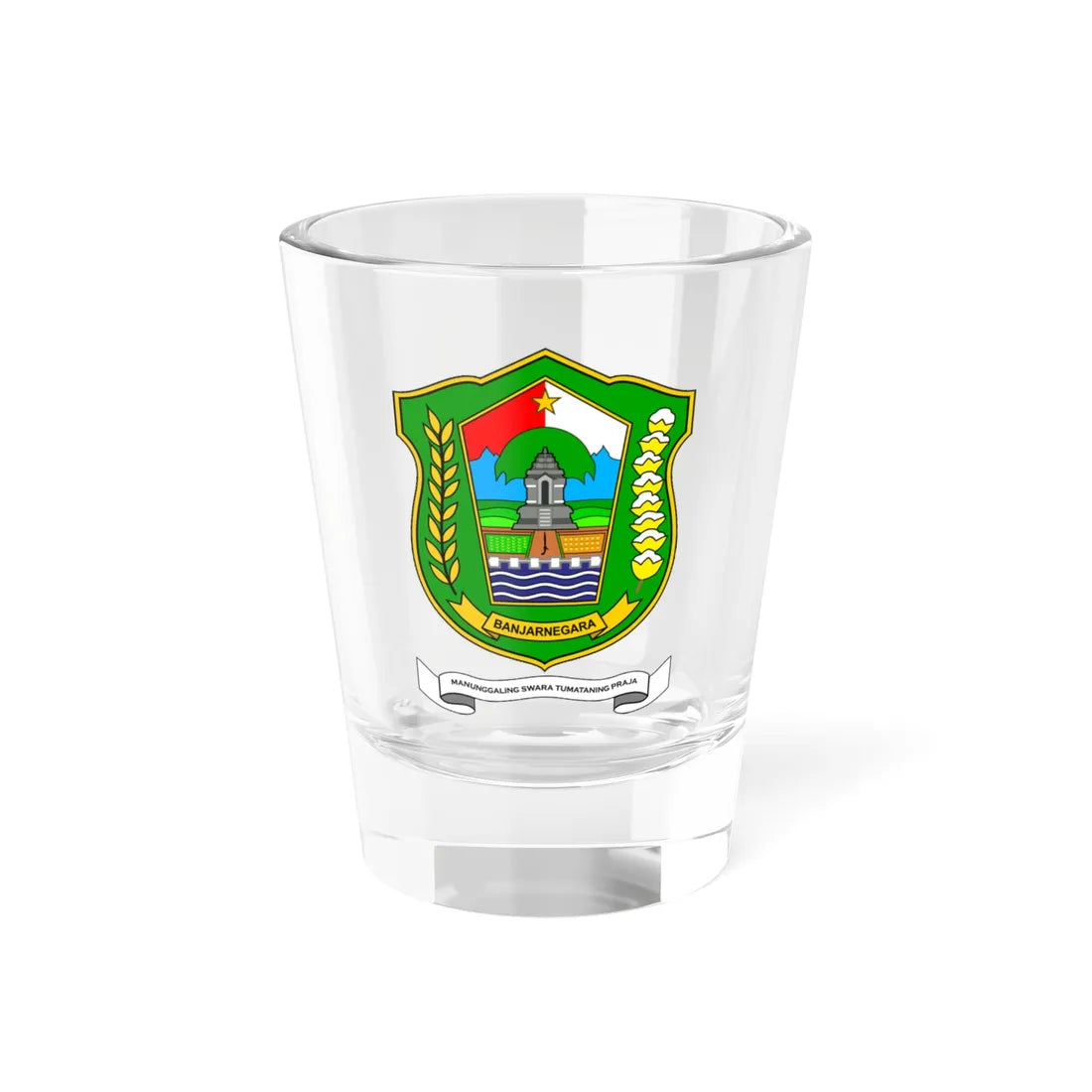Seal of Banjarnegara Regency 2022 (Indonesia) (Coat of Arms) Shot Glass 1.5oz 1.5oz - Go Mug Yourself