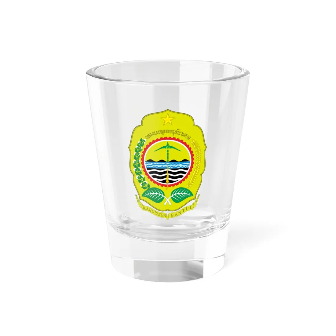 Seal of Bantul Regency (Indonesia) (Coat of Arms) Shot Glass 1.5oz 1.5oz - Go Mug Yourself