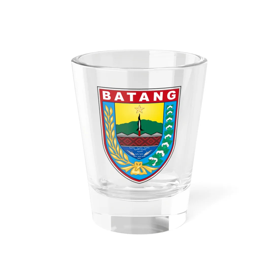 Seal of Batang Regency (Indonesia) (Coat of Arms) Shot Glass 1.5oz 1.5oz - Go Mug Yourself