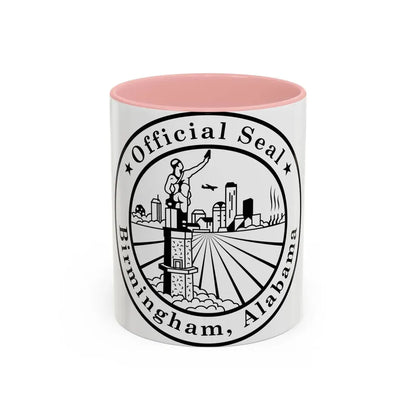 Seal of Birmingham Alabama - Accent Coffee Mug 11oz Pink - Go Mug Yourself