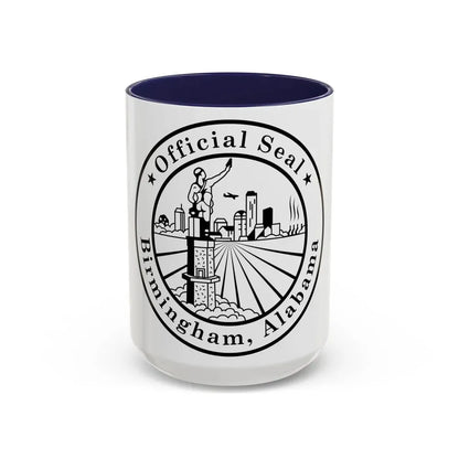 Seal of Birmingham Alabama - Accent Coffee Mug 15oz Navy - Go Mug Yourself