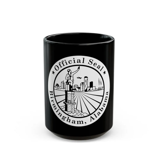 Seal of Birmingham Alabama - Black Coffee Mug-15oz-Go Mug Yourself