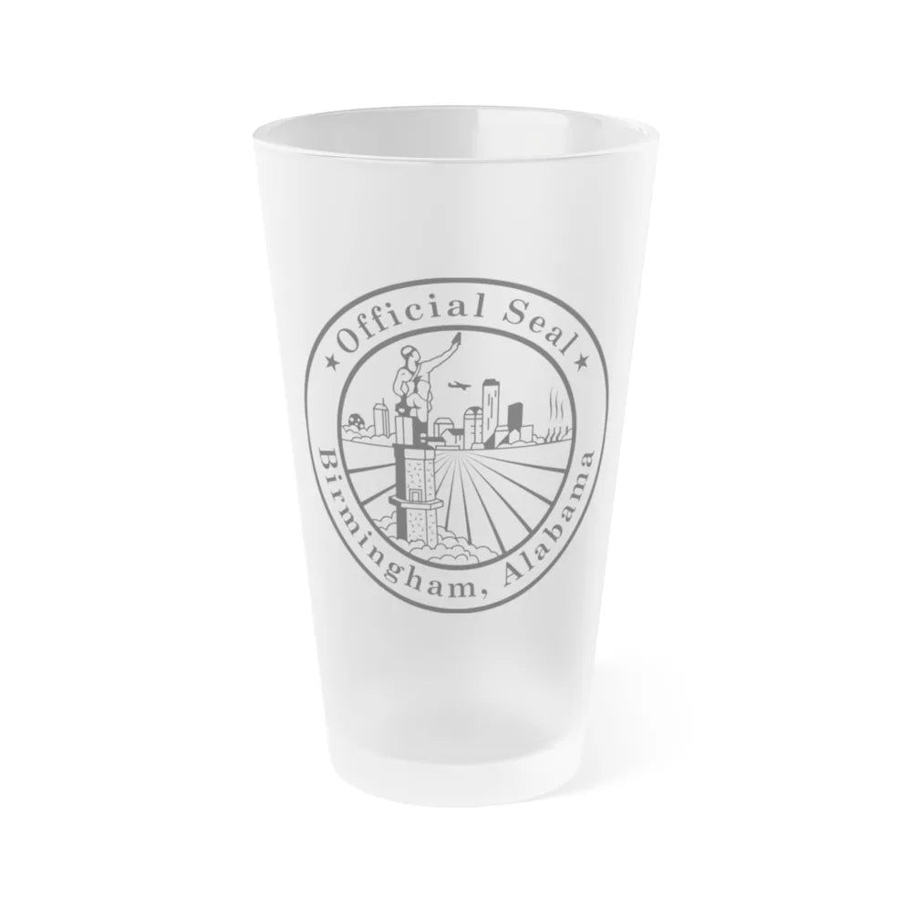 Seal of Birmingham Alabama - Frosted Pint Glass 16oz-16oz-Frosted-Go Mug Yourself